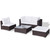  5 Piece Patio Lounge Set with Cushions Poly Rattan Brown A949-42099