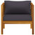 Patio Chair with Dark Gray Cushions Solid Acacia Wood A949-316293