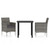 3 Piece Patio Dining Set with Cushions Gray and Black A949-3099287