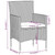  3 Piece Patio Dining Set with Cushions Gray and Black A949-3099287