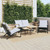  5 Piece Balcony Furniture Set with Cushions Black Steel A949-3283638