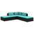  5 Piece Patio Lounge Set with Cushions Poly Rattan Black A949-3101609