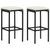  3 Piece Patio Bar Set with Cushions Black A949-3064873