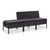  3 Piece Patio Lounge Set with Cushions Poly Rattan Black A949-48957