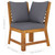  Sectional Corner Sofa with Dark Gray Cushion Solid Acacia Wood A949-311841
