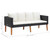  3 Piece Patio Lounge Set with Cushions Poly Rattan Black A949-3059337
