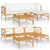  5 Piece Patio Lounge Set with Cream Cushions Solid Teak Wood A949-3087198