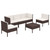  6 Piece Patio Lounge Set with Cushions Poly Rattan Brown A949-3094343