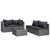  5 Piece Patio Sofa Set with Cushions & Pillows Poly Rattan Gray A949-44160