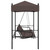  Patio Swing Bench with Canopy Coffee BrownSteel A949-4008900