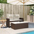  Reclining Patio Bench with Cushions Brown Poly Rattan A949-365818