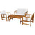  4 Piece Patio Lounge Set with Cushions Solid Acacia Wood A949-41805
