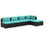  5 Piece Patio Lounge Set with Cushions Poly Rattan Black A949-3101625