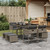  9 Piece Patio Dining Set with Cushions Gray Poly Rattan A949-3278083