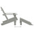  Patio Adirondack Chair with Ottoman&Table Solid Fir Wood Gray A949-315930