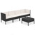  5 Piece Patio Lounge Set with Cushions Poly Rattan Black A949-3094336