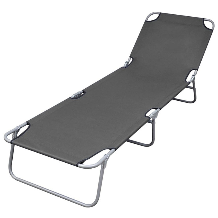 Foldable Sunlounger with Adjustable Backrest Gray A949-44293