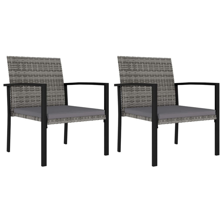 Patio Dining Chairs 2 pcs Poly Rattan Gray A949-315112