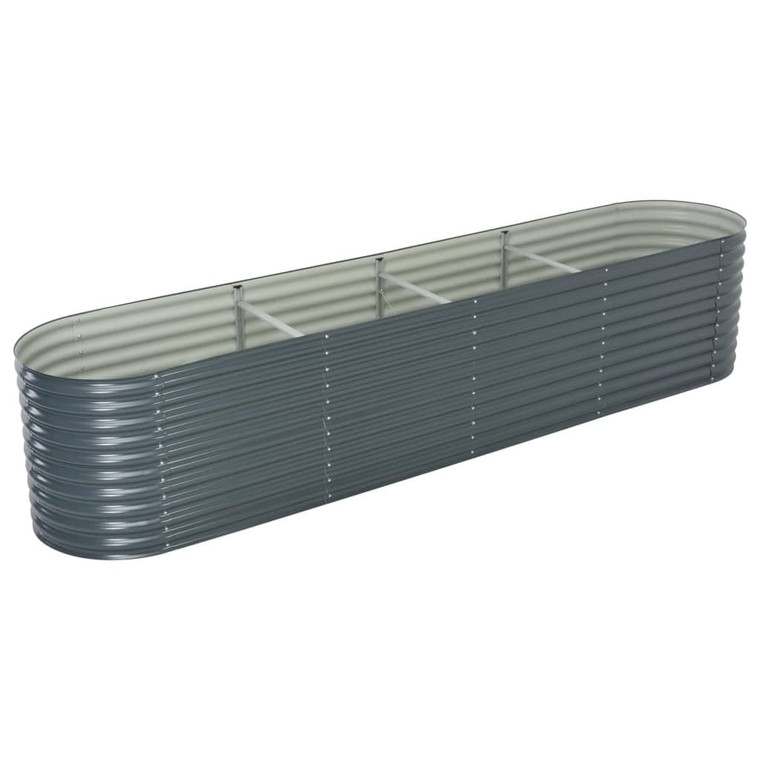Garden Raised Bed 157.5"x31.5"x31.9" Galvanized Steel Gray A949-45521