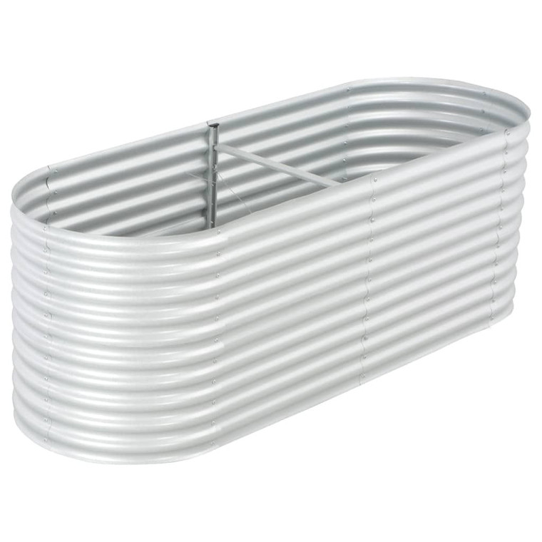Garden Raised Bed 94.5"x31.5"x31.9" Galvanized Steel Silver A949-45513