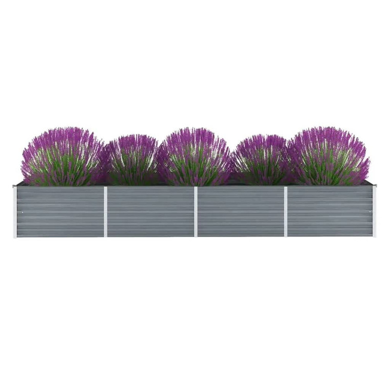 Garden Raised Bed Galvanized Steel 126"x31.5"x17.7" Gray A949-44846