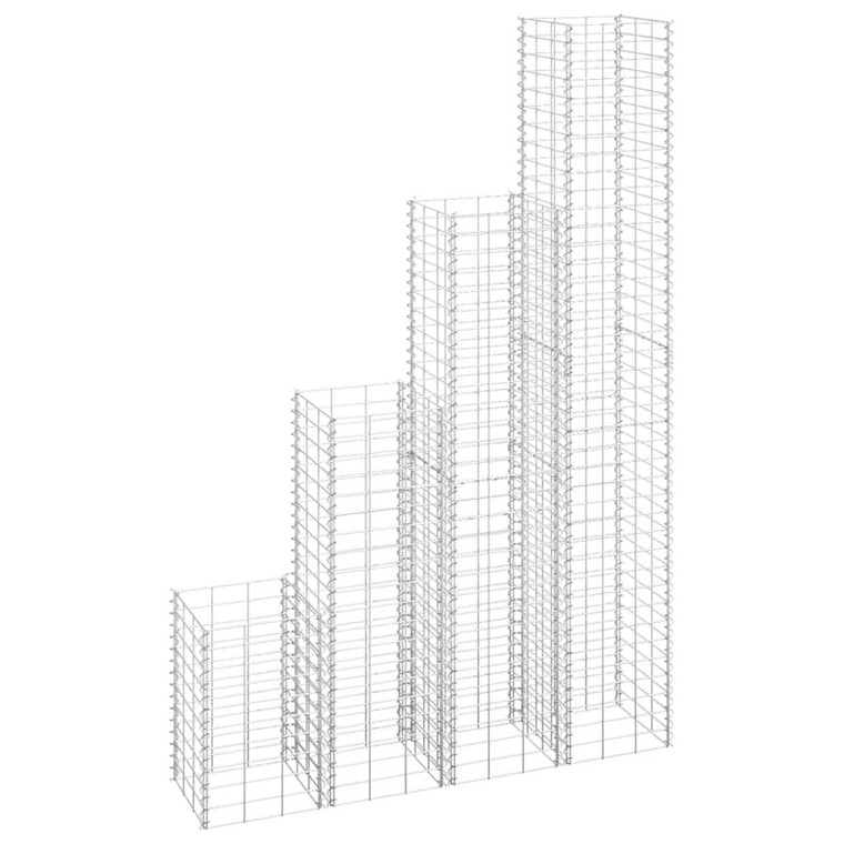 Gabion Raised Beds 4 pcs 11.8"x11.8"x19.7"/39.4"/59.1"/78.7" Iron A949-151252