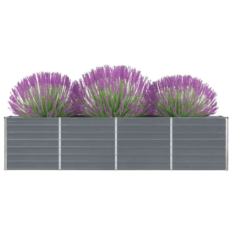 Raised Garden Bed 126"x15.7"x30.3" Galvanized Steel Gray A949-47048