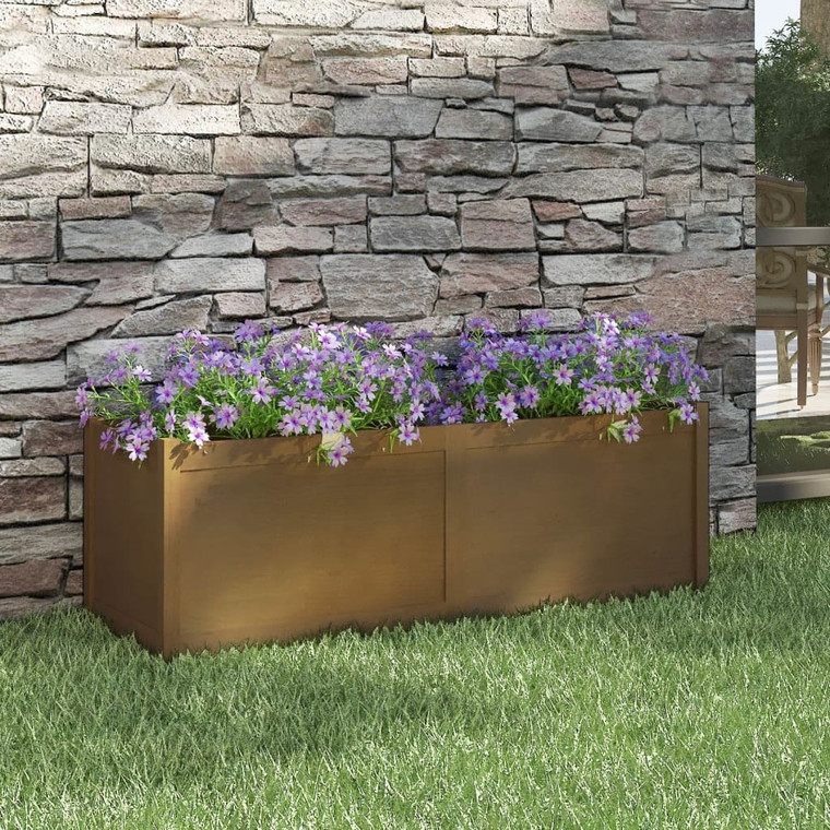 Garden Planter Honey Brown 59.1"x19.7"x19.7" Solid Wood Pine A949-810752