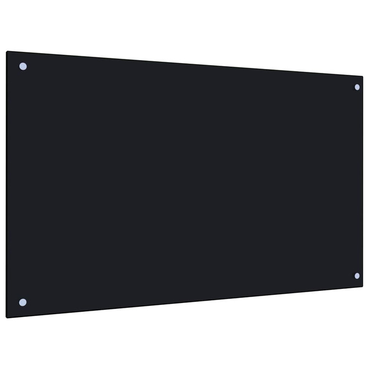 Kitchen Backsplash Black 39.4"x23.6" Tempered Glass A949-249492