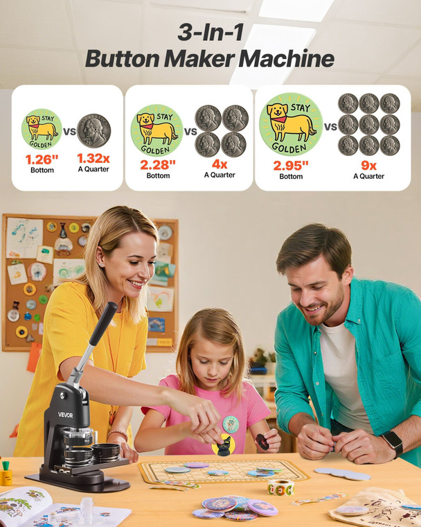 Button Maker Machine, 1.26/2.28/2.95 inch 3-in-1, Plastic Pin Maker with 300pcs Button Parts, Circl E415-DGNBJSKXZJ58IRHVT001V0
