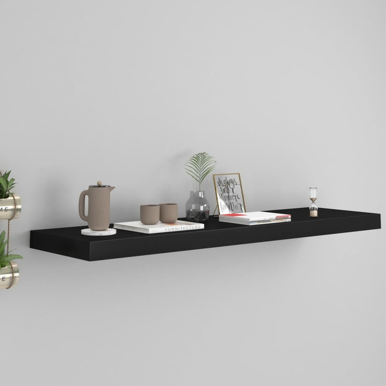  Floating Wall Shelf Black 35.4"x9.3"x1.5" MDF A949-323838