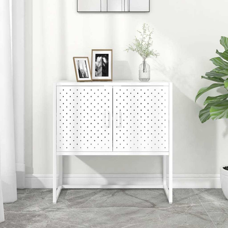  Sideboard White 29.5"x13.8"x29.5" Steel A949-335872