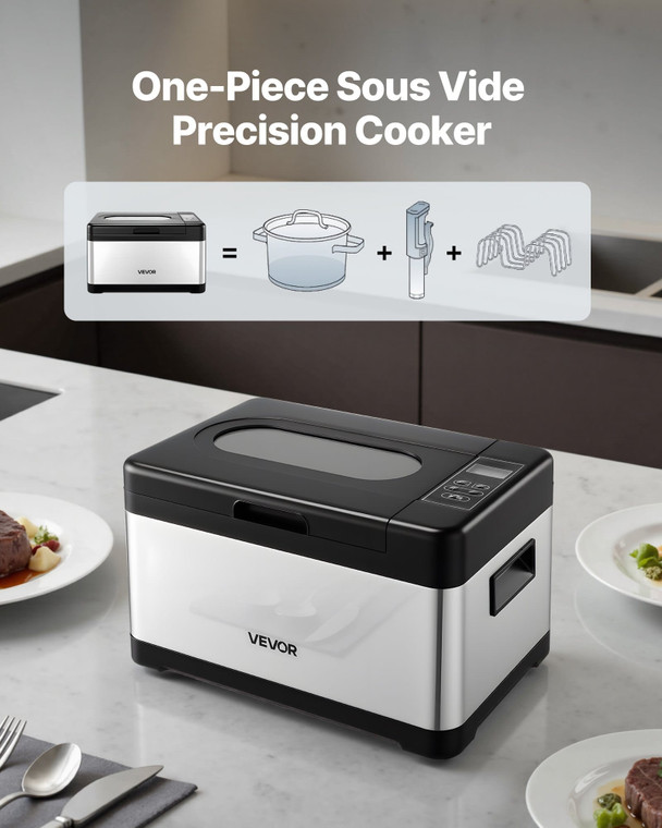 Sous Vide Cooker, 800W Sous-Vide Machine, Suveed Cooking Machine with LED Digital Display, Glass Li E415-YTSZKDWMZJ80WYLW9001V1