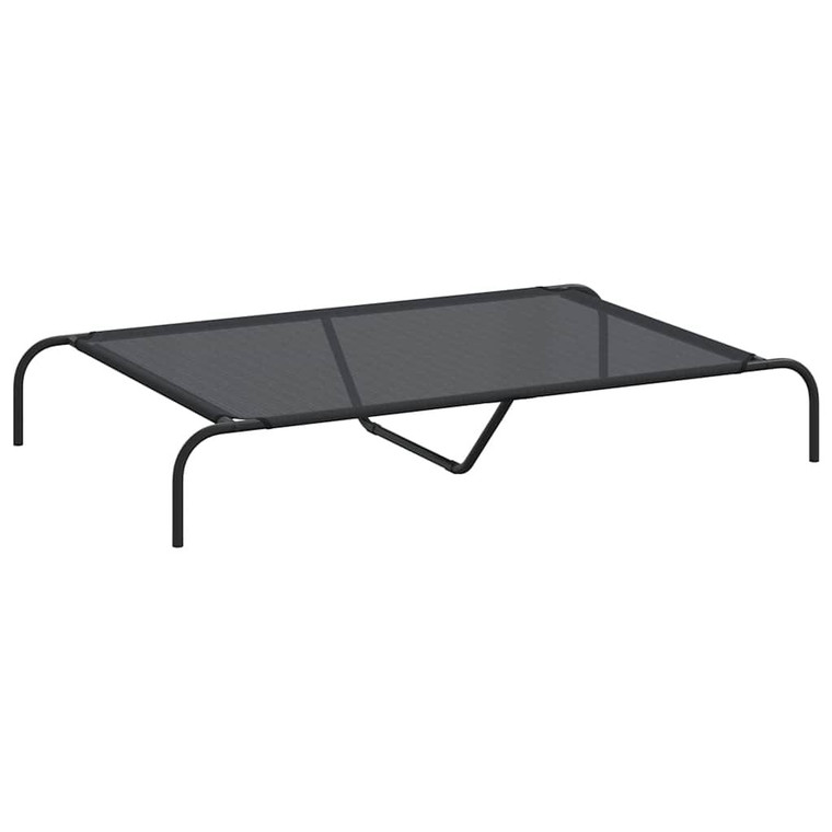 Elevated Dog Bed Black 51.2"x31.5"x7.9" Textilene and Steel A949-42000836