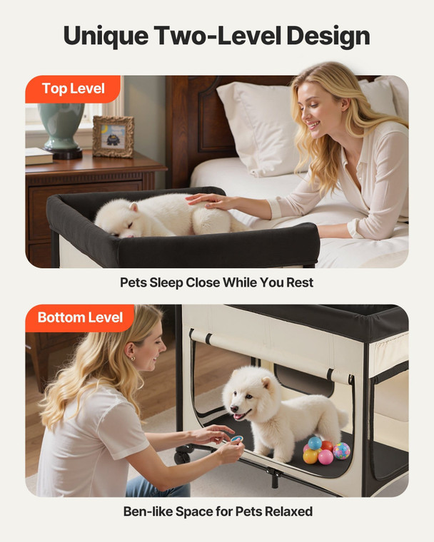 Elevated Lounge Pet Bed, Foldable Bunk Dog Bed with 600D Oxford Cloth and Dutch Velvet, Portable Ra E415-GJGCSCGJXLWTVNK1M001V0