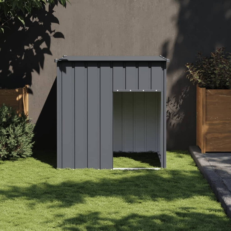 Dog House with Roof Anthracite 43.3x40.6x42.9" Galvanised Steel A949-172355