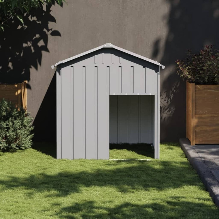 Dog House with Roof Light Gray 46.1"x40.6"x48.4" Galvanized Steel A949-172350