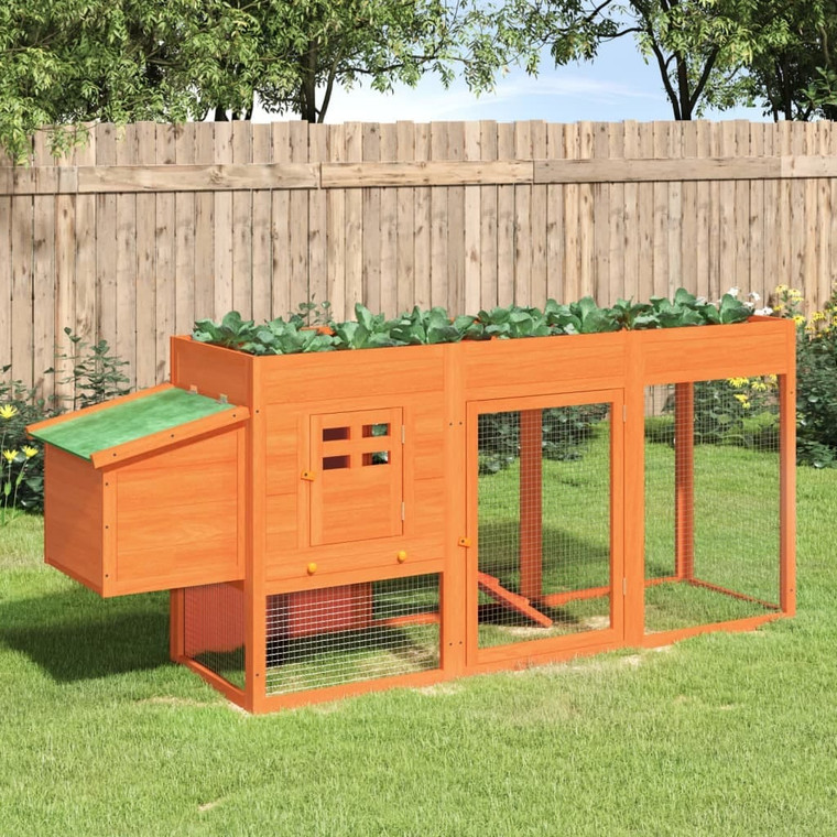 Chicken Coop Brown 80.3"x19.7"x33.1" Solid Wood Pine A949-172236
