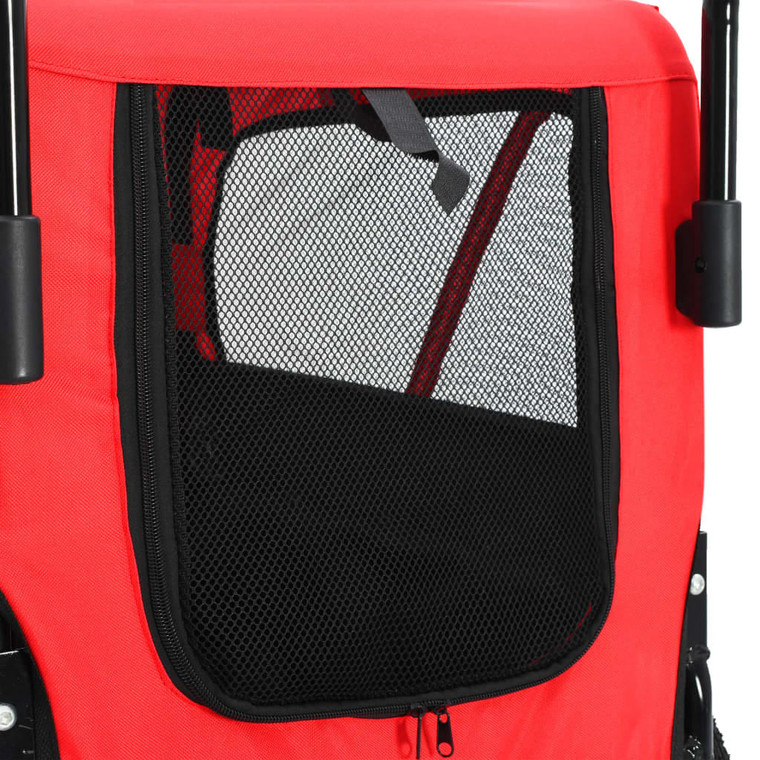 2-in-1 Pet Bike Trailer & Jogging Stroller Red and Black A949-91762