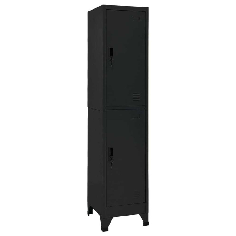  Locker Cabinet Black 15"x17.7"x70.9" Steel A949-339778