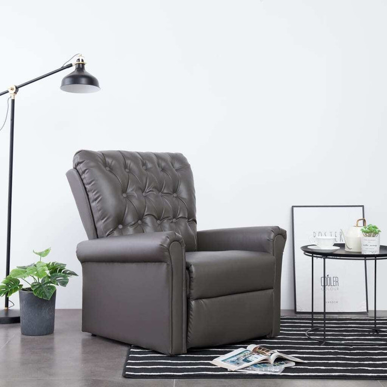  Reclining Chair Gray Faux Leather A949-282275