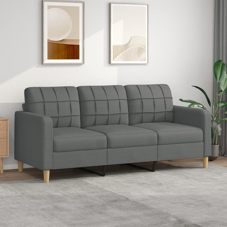  3-Seater Sofa Dark Gray 70.9" Fabric A949-359100