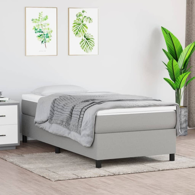  Box Spring Bed Frame Light Gray Twin XL Fabric (US Only) A949-3120897