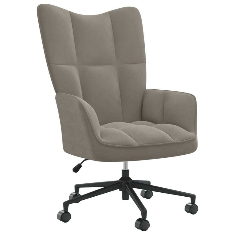  Relaxing Chair Light Gray Velvet A949-328172