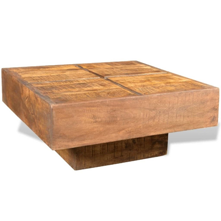  Coffee Table Brown Square Solid Mango Wood A949-241132