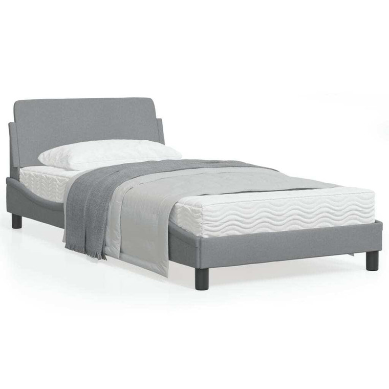  Bed Frame "Dover" Light Gray 39.4"x74.8" Fabric A949-373265