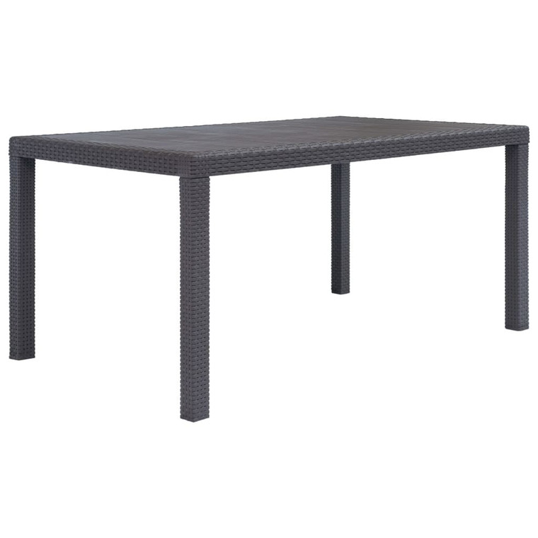  Patio Table Brown 59"x35.4"x28.3" Plastic Rattan Look A949-45606