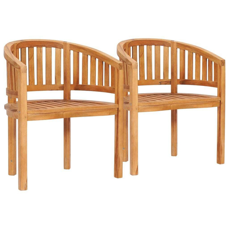  Banana Chairs 2 pcs Solid Teak Wood A949-48019