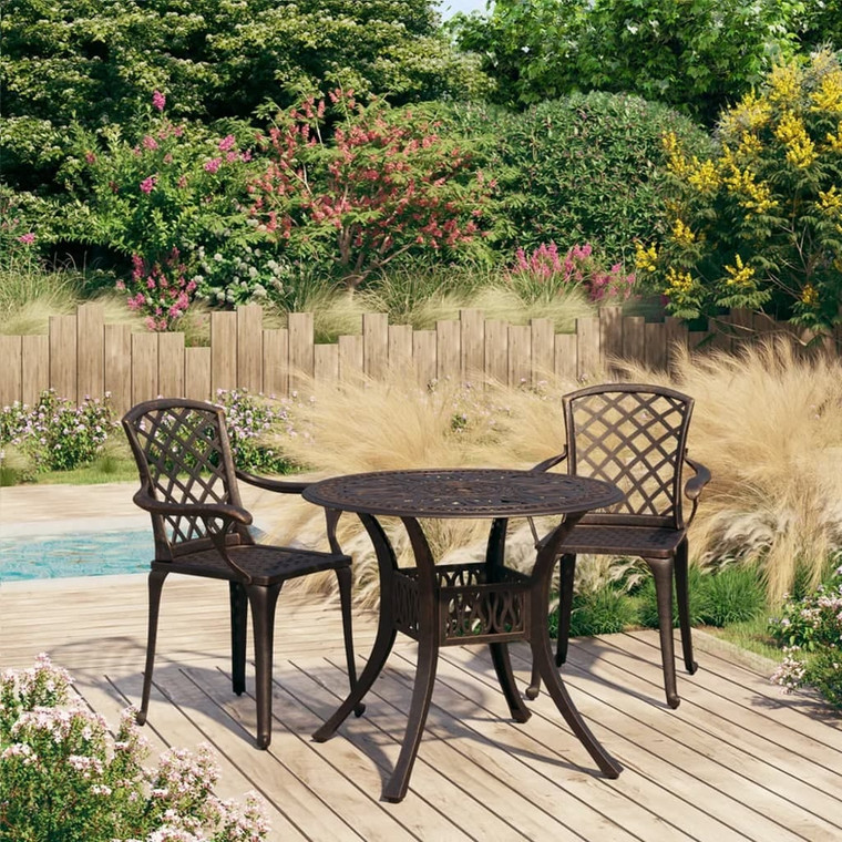  3 Piece Bistro Set Cast Aluminum Bronze A949-3070583