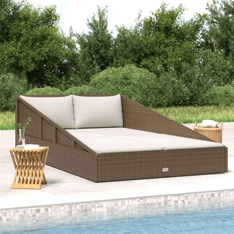  Garden Bed Brown 43.3"x78.7" Poly Rattan A949-42666
